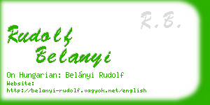 rudolf belanyi business card